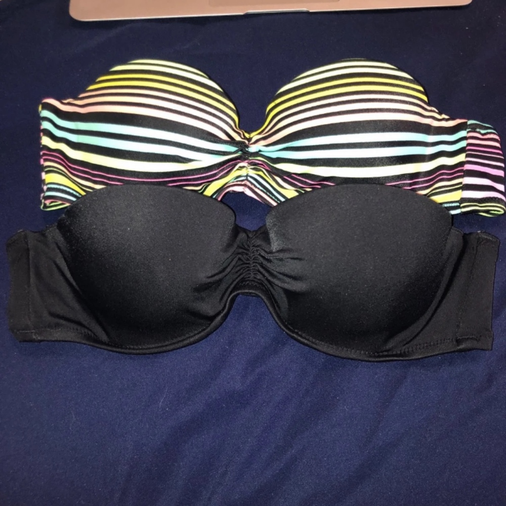 2 Victoria's Secret Strapless Bikini Tops